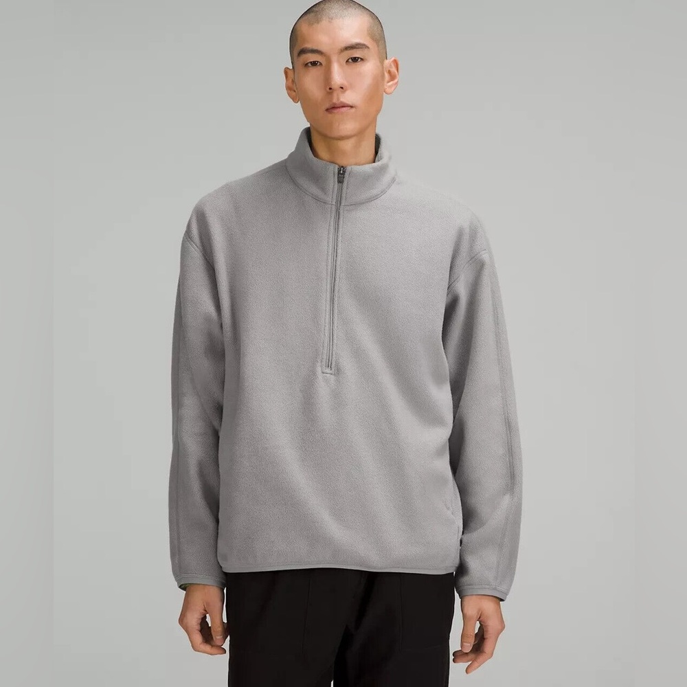 NWT Men's Lululemon Oversized-Fit Fleece Half Zip Grey - Picture 4 of 5